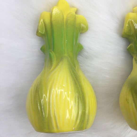 Vintage 50s 60s Yellow Onion Smiley Ceramic Salt Pepper Seasoning Shakers Japan - Picture 5 of 9